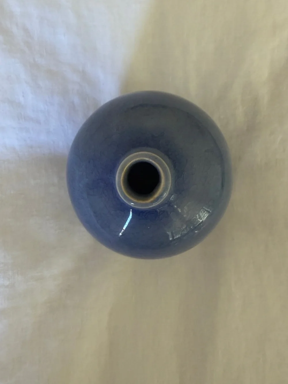 Crate & Barrel Perry Vase Tall in Blue